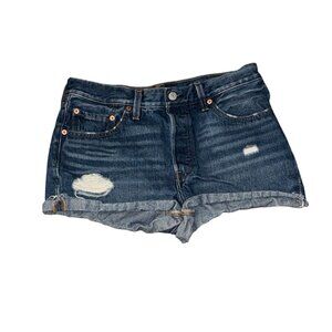 Levis Womens Distressed Denim Shorts Size 30 Blue Jean Cutoffs